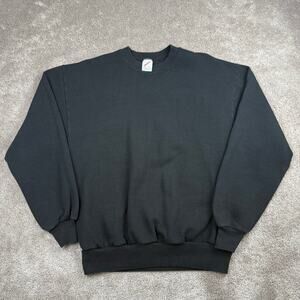 Vtg Black Jerzees Blank Crewneck Sweatshirt Size L Streetwear Skate Grunge